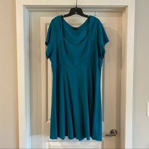 Torrid | Teal/Turquoise Fit and Flare Dress with Cute Neckline